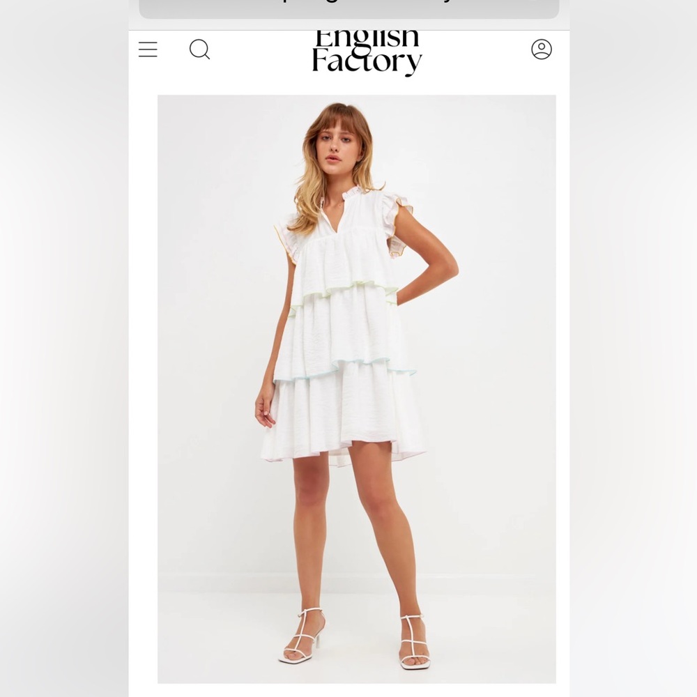 New With Tags English Factory Colorblock Tiered Dress Size Xs